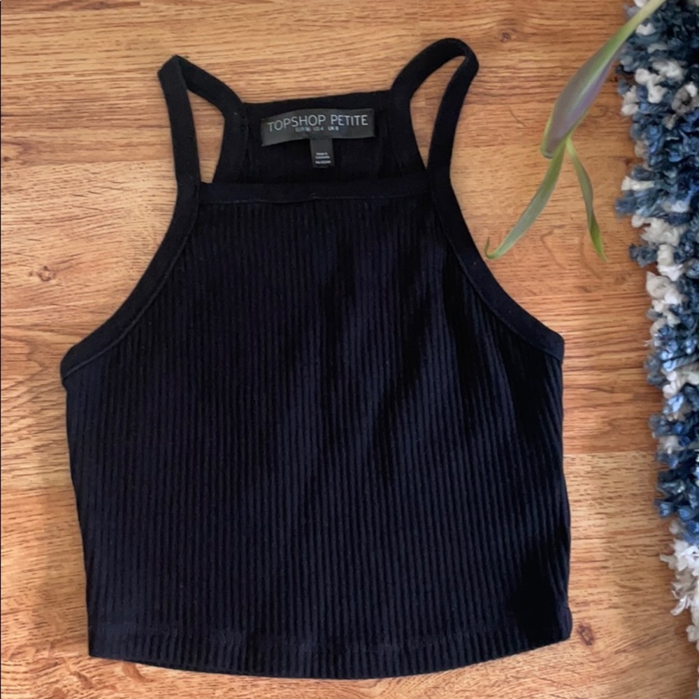 TOPSHOP Cropped Halter Tank